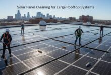 Solar Panel Cleaning for Large Rooftop Systems