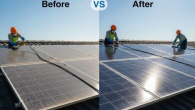 Solar Panel Efficiency Before and After Cleaning